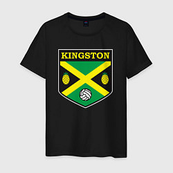 Футболка хлопковая мужская Kingston volleyball, цвет: черный