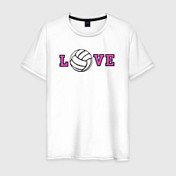 Футболка хлопковая мужская Love volley, цвет: белый