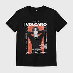 Футболка хлопковая мужская Stray kids Han volcano, цвет: черный