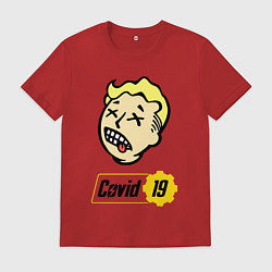 Футболка хлопковая мужская Vault boy - covid 19, цвет: красный