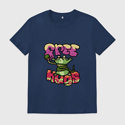 Футболка хлопковая мужская Freehugs, цвет: тёмно-синий