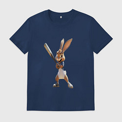 Футболка хлопковая мужская Ушастый и бита, цвет: тёмно-синий
