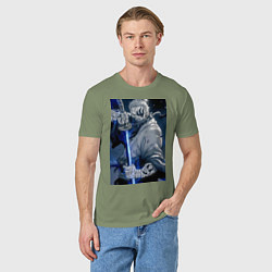 Футболка хлопковая мужская Ван-Пис Рюма Симоцуки, цвет: авокадо — фото 2