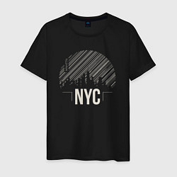 Футболка хлопковая мужская NYC vibe, цвет: черный