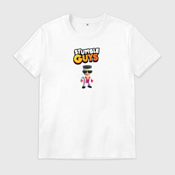 Футболка хлопковая мужская Stumble guys, цвет: белый