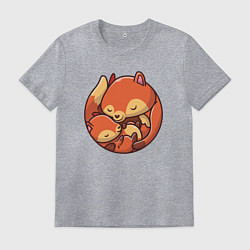 Футболка хлопковая мужская Fox family, цвет: меланж