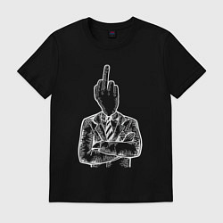 Футболка хлопковая мужская Fuck boss, цвет: черный