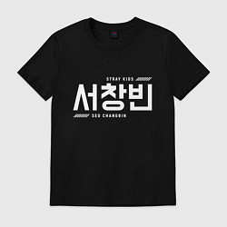 Футболка хлопковая мужская Со Чанбин stray kids, цвет: черный