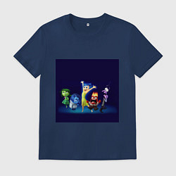 Футболка хлопковая мужская Все эмоции персонажи мультфильм головоломка, цвет: тёмно-синий