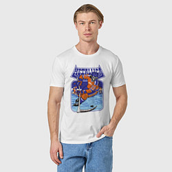 Футболка хлопковая мужская Metallica - hockey, цвет: белый — фото 2