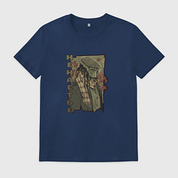 Футболка хлопковая мужская Хищник в ненастную погоду, цвет: тёмно-синий