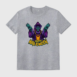 Футболка хлопковая мужская Magic halloween, цвет: меланж