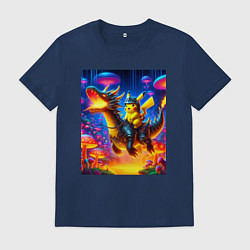 Мужская футболка Рыцарь Пикачу на боевом драконе - нейроарт
