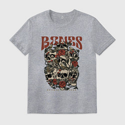 Футболка хлопковая мужская Привлекательные кости, цвет: меланж