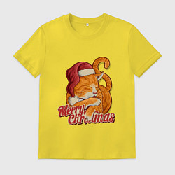 Мужская футболка Новогодний рыжий котик