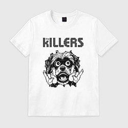 Футболка хлопковая мужская The Killers - rock dog, цвет: белый