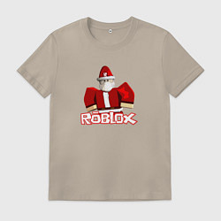 Футболка хлопковая мужская Санта Роблокс, цвет: миндальный