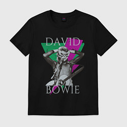 Футболка хлопковая мужская David Bowie hand goggles, цвет: черный