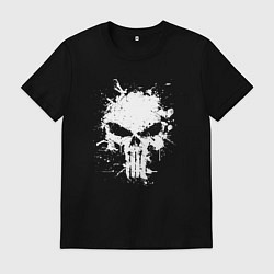Футболка хлопковая мужская Череп Карателя, цвет: черный