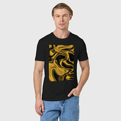 Футболка хлопковая мужская Liquid gold, цвет: черный — фото 2