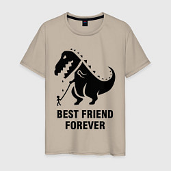 Футболка хлопковая мужская Godzilla best friend, цвет: миндальный