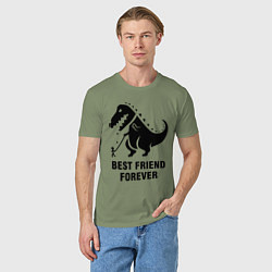 Футболка хлопковая мужская Godzilla best friend, цвет: авокадо — фото 2