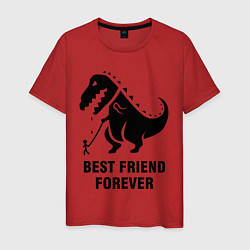Футболка хлопковая мужская Godzilla best friend, цвет: красный