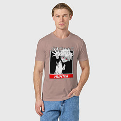 Футболка хлопковая мужская Хантер Килуа Золдик, цвет: пыльно-розовый — фото 2