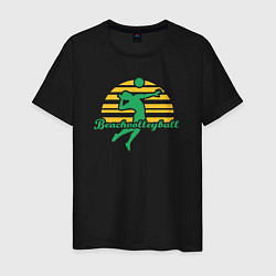 Футболка хлопковая мужская Beach volley, цвет: черный