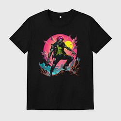 Футболка хлопковая мужская Зомби панк, цвет: черный