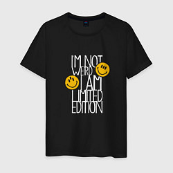 Футболка хлопковая мужская I am limited edition, цвет: черный