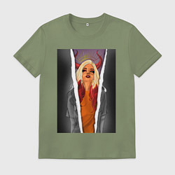 Футболка хлопковая мужская Horns, цвет: авокадо