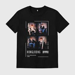Футболка хлопковая мужская Хонджун ateez, цвет: черный