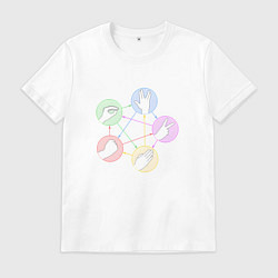 Футболка хлопковая мужская Ящерица спок, цвет: белый