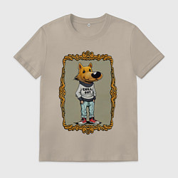 Футболка хлопковая мужская Чиловый пацык, цвет: миндальный