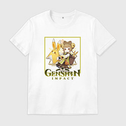 Футболка хлопковая мужская Яо Яо, цвет: белый