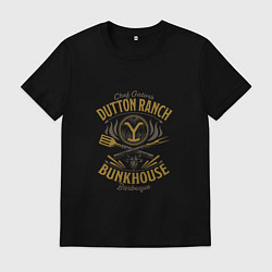 Футболка хлопковая мужская Даттон ранч, цвет: черный