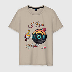 Мужская футболка Я люблю музыку