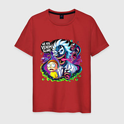 Футболка хлопковая мужская Rick and Morty - we are Venom slime, цвет: красный