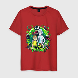 Футболка хлопковая мужская Rick and Morty - we are Venom portal, цвет: красный