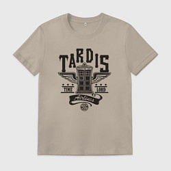 Футболка хлопковая мужская Tardis time lord, цвет: миндальный