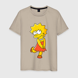 Футболка хлопковая мужская Lisa Simpson, цвет: миндальный