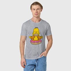 Футболка хлопковая мужская Homer yoga, цвет: меланж — фото 2