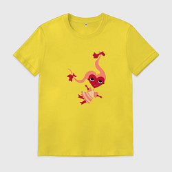 Футболка хлопковая мужская Сердечко - девочка, цвет: желтый