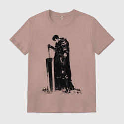 Футболка хлопковая мужская Berserk мечник, цвет: пыльно-розовый