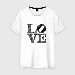 Футболка хлопковая мужская L o v e, цвет: белый