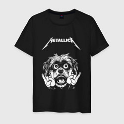 Футболка хлопковая мужская Metallica rock dog, цвет: черный