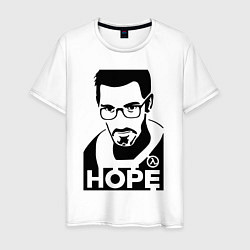 Футболка хлопковая мужская Gordon Freeman - надежда, цвет: белый