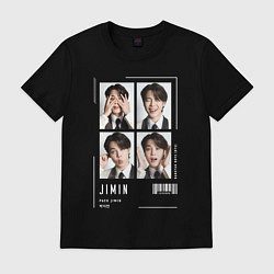 Футболка хлопковая мужская Jimin bts 4cut, цвет: черный