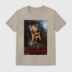 Футболка хлопковая мужская Predator movie, цвет: миндальный
